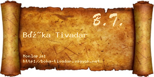 Bóka Tivadar névjegykártya