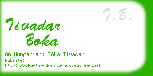 tivadar boka business card